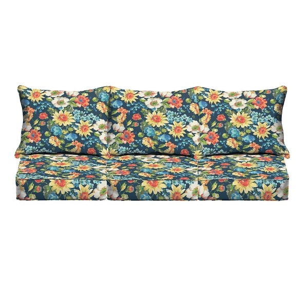 Humble Haute Indoor Outdoor Blue Multi Floral Deep Seating